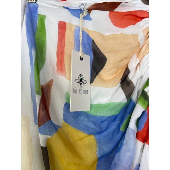 NWT Just Bee Queen Wrap Top and Minela Ruched Skirt SET in Abstract Leaf Print - Picture 9 of 12